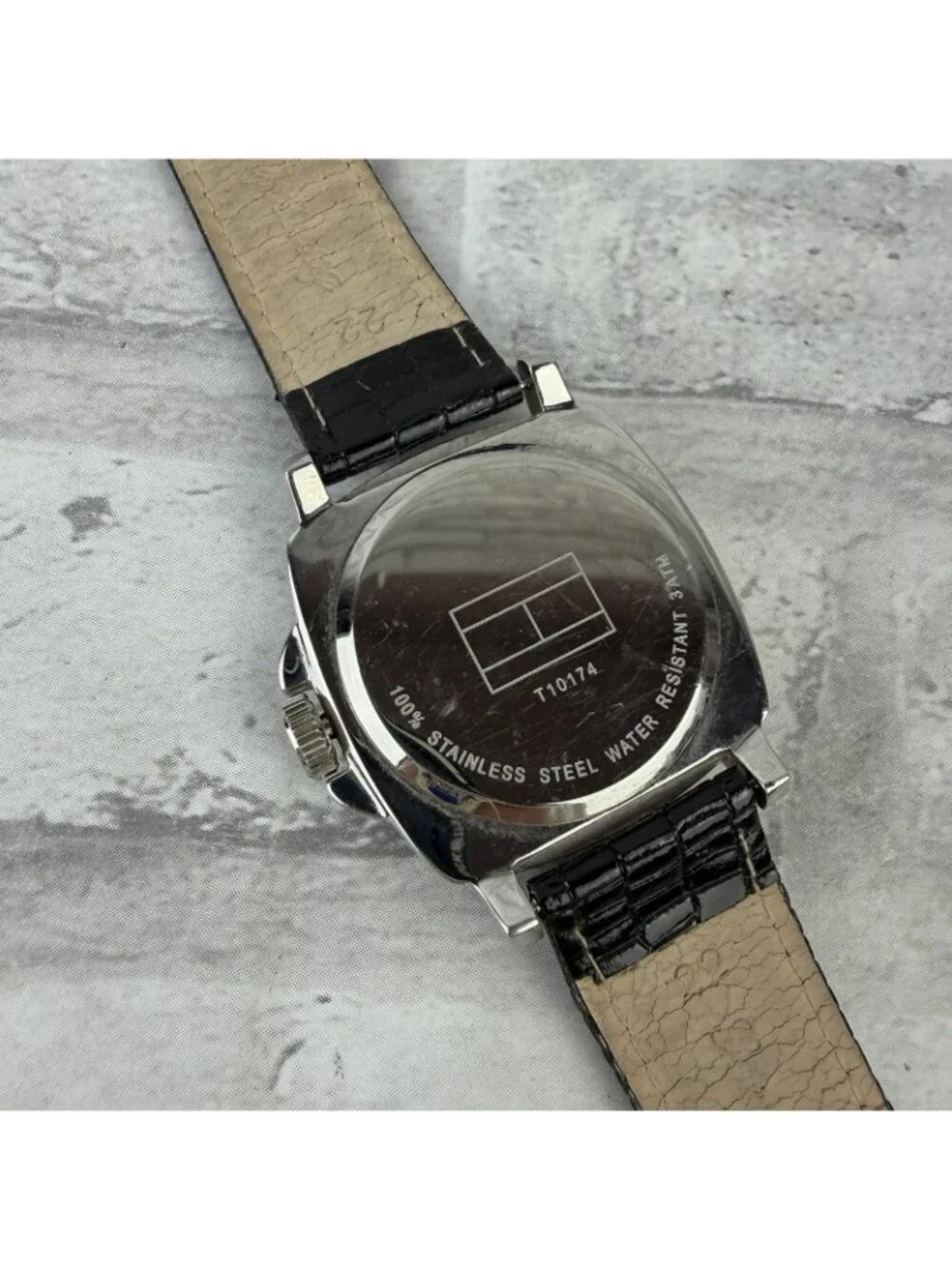 Tommy Hilfiger Mens Watch Black Multi Dial Stainless T10174 New Battery